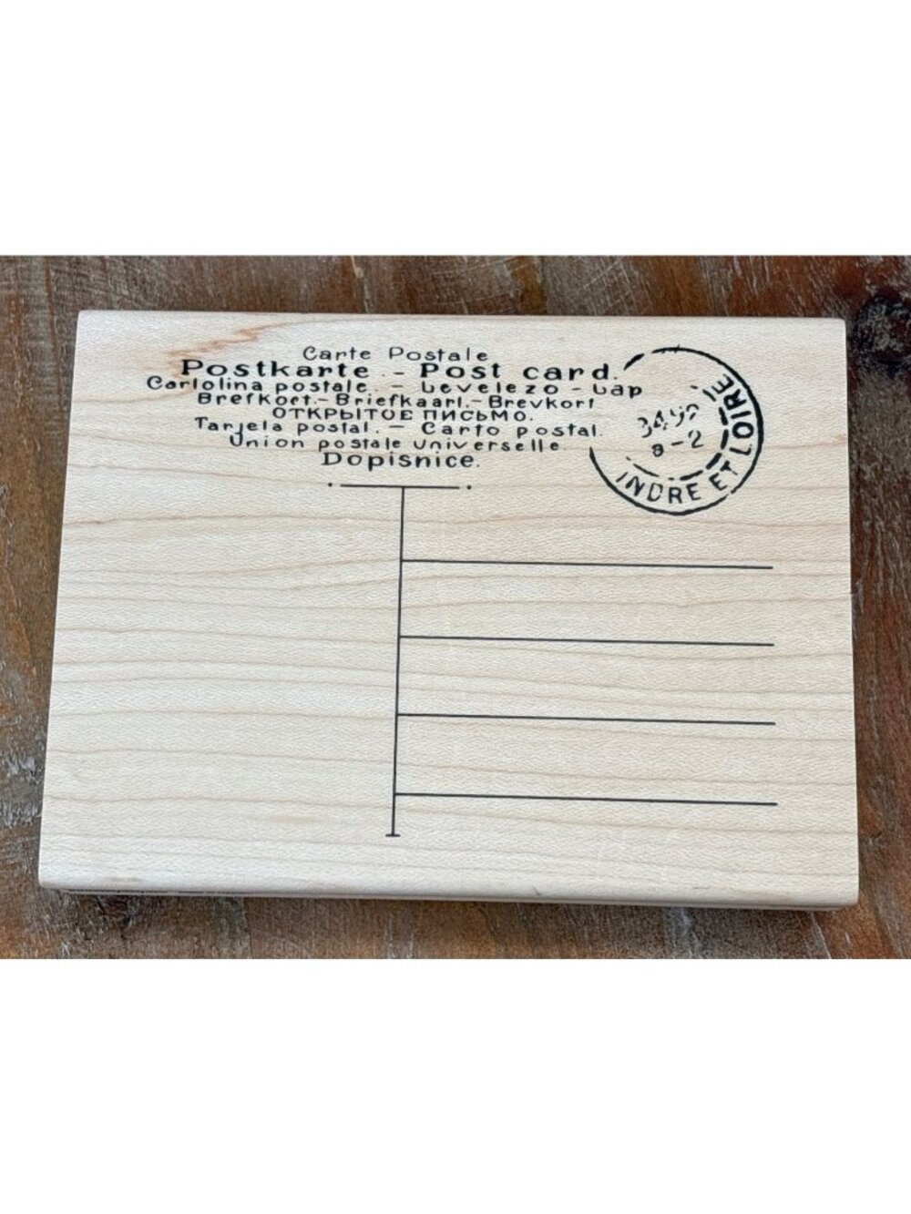 Postcard Rubber Stamp For Paper Crafts Stampabilities  Wood Base - Vintage Style